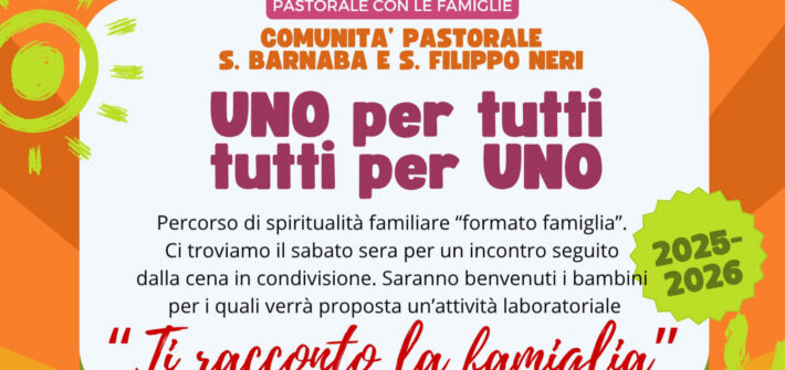 percorso famiglie 2025 uno per tutti tutti per uno